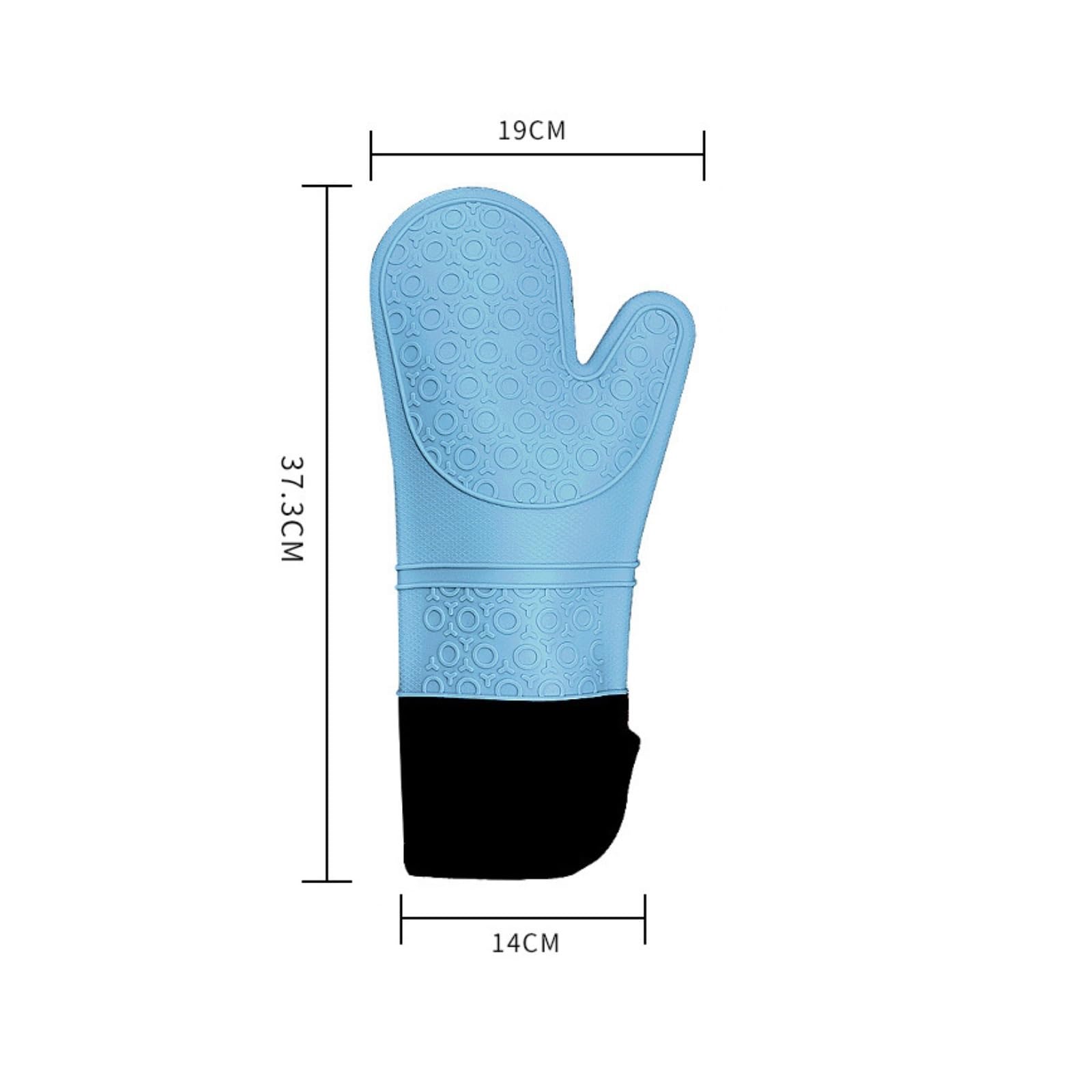 Gant Four Maniques Cuisine Mitaines De Four en Silicone avec Doublure en Coton Épais Matelassé, Mitaines Douces for Micro-Ondes Gant Cuisine(Oranje,153g)
