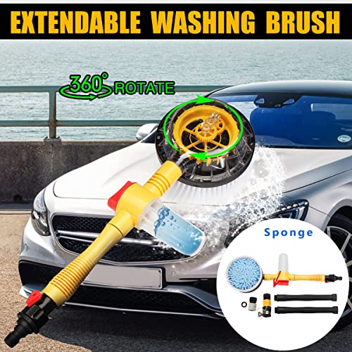 Mirror'S Car Wash Brush, Car Cleaning Kit, 360° Spin Car Mop, Microfiber Car Cleaning Brush, Detachable & Extendable Scrub Brush, Garden Hose Spray Nozzle Spray Gun thumb #1