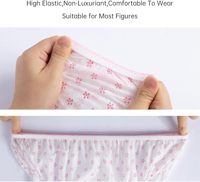 Image of PLUMBURY Women Cotton Disposable Panties for Travel, Spa, Salon & Daily Use, Size S to XXL