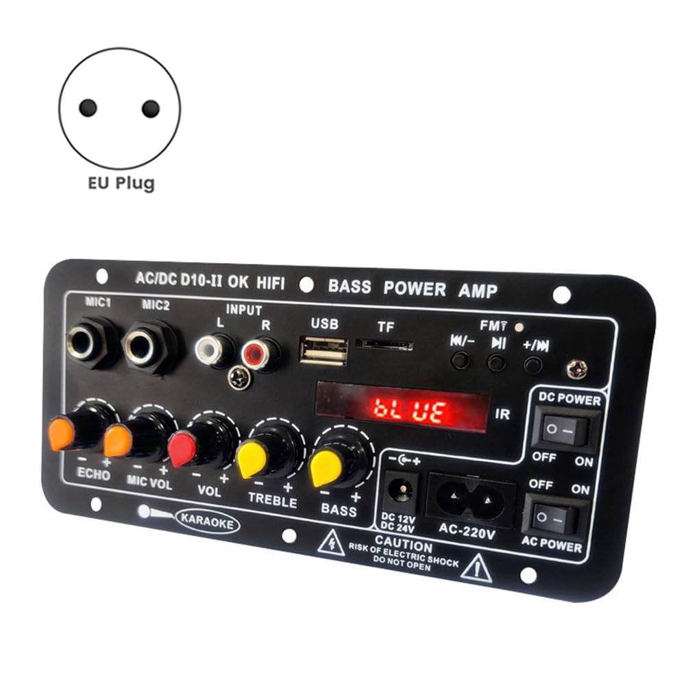 Verstärkerplatine mit Optischem Audio, Bluetooth, AMP, USB, FM-Radio, TF-Player, DIY-Audio-Subwoofer für Zuhause, Auto (EU-Stecker), Langlebig