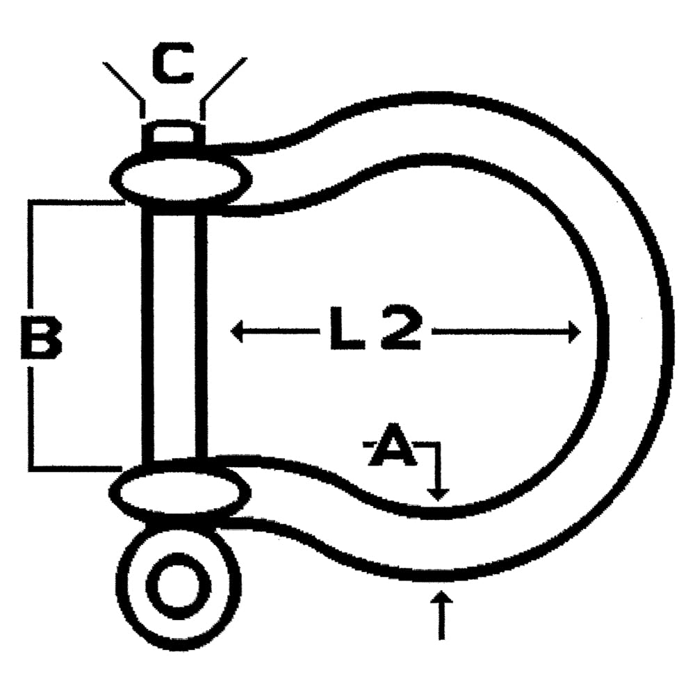 Talamex 10 mm BL 3922,70 daN Schäkel Edelstahl geschweift