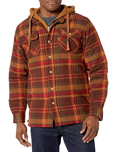 Legendary Whitetails Men's Maplewood Hooded Shirt Jacket, Field Tract Plaid, XX-Large Tall