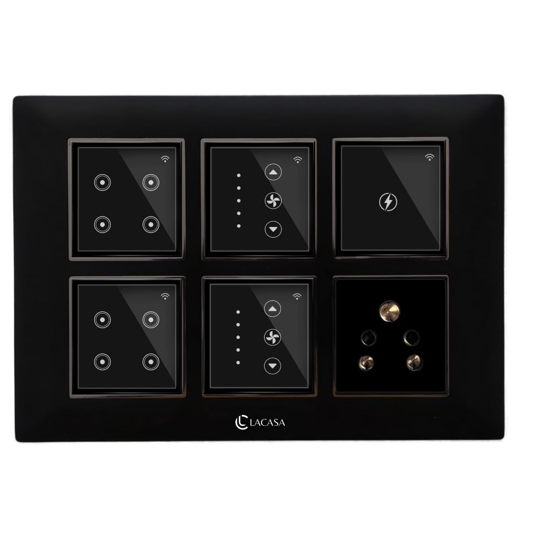 lacasa - 12 module smart switch plate/board - compatible with google assistant/alexa - 242f111s