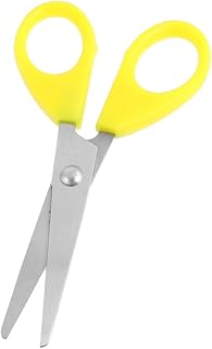 Aexit School Office Hand Tools Yellow Plastic Handle Stainless Steel Blade Shears & Scissors Scissors Tool