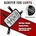 HECASA Pair Fog Lights Compatible with 2015-2018 Chevy Chevrolet Tahoe Suburban Halogen Replacement for GM2593160 GM259216 GM2592311 GM2593311 Front Bumper Driving Fog Lamp Clear Lens LH & RH