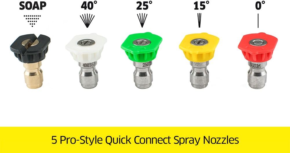 Five Pro-Style Quick Connect Spray Nozzles