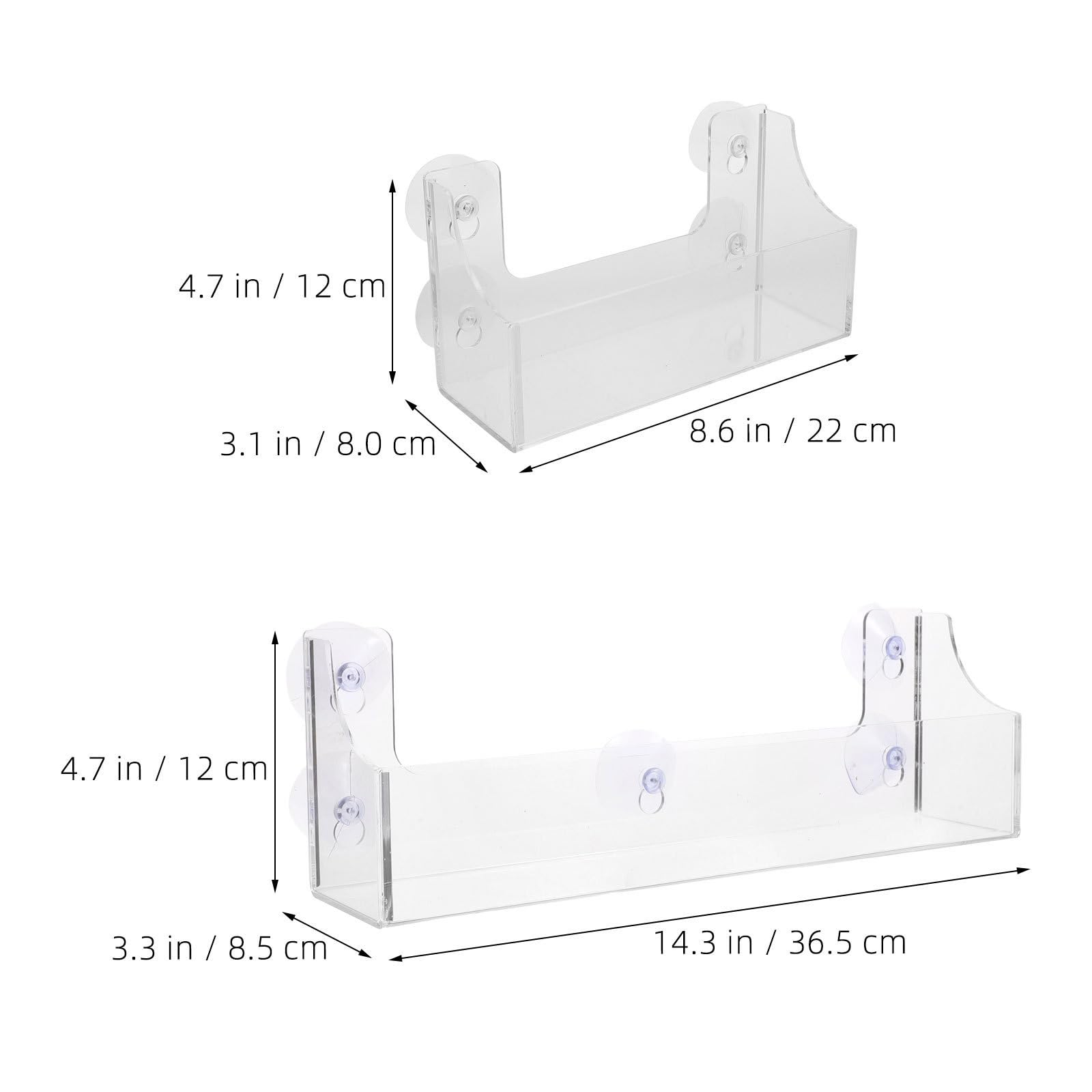 Garneck 2 Piezas Estante de Almacenamiento de Succión Soporte para Latas de Refresco para Refrigerador Acrílico Transparente 8,7x14,4 Pulgadas sin Taladro, para Latas y Tarros, Cocina