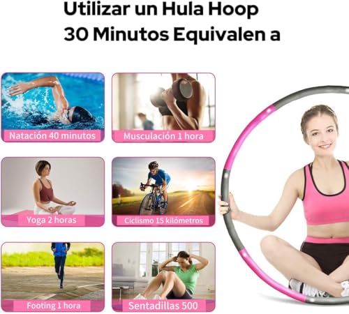 Argola de Hula para Exercícios Físicos, Hula hoop com Design Removível e Ajustáve, Exercício Físico