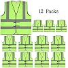 zojo Normal Visibility Safety Vests, 12 Packs,Adjustable Size,Thin & Lightweight Fabric, Wholesale Safety Vest for Outdoor Works, Cycling, Jogging, Walking,Sports (Neon Yellow Thin Version)