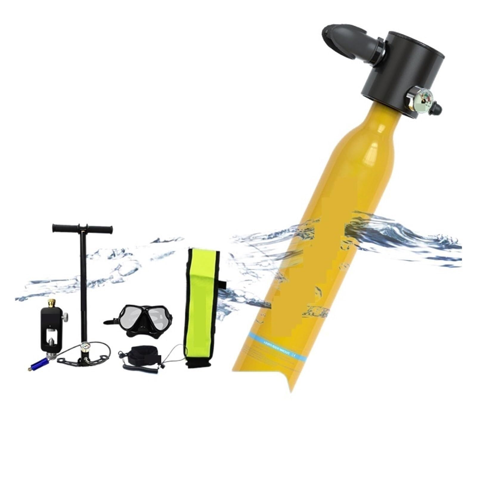 Mini tanque de buceo de 0,5 L, equipo de buceo portátil para mayor seguridad y experiencia submarina mejorada, cilindro de oxígeno para respirar sin esfuerzo bajo el agua
