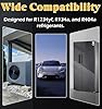 R1234YF R134A AC Gauge Set 4 Valve Manifold HVAC Gauges with Hoses Compatible with R1234YF R404a R134a System Air Conditioner Recharge Kit #3