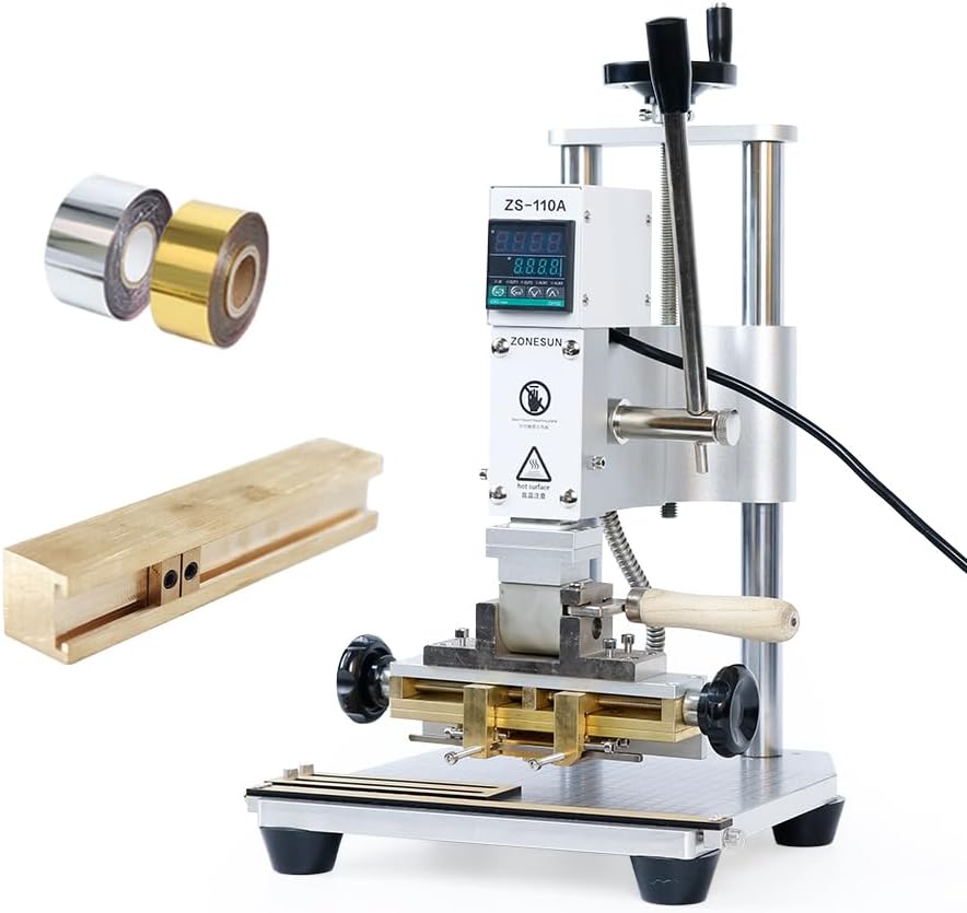 ZONEPACK ZS-110A Hot Foil Stamping Machine Copper Brass Letter Mold Custom Mold Leather Paper Wood Embossing Machine