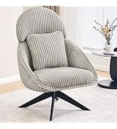 Furniliving Modern Living Room Chair, Swivel Accent Chair for Living Room Desk Chair with Arms Be...