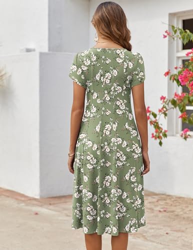 Image of ZEAGOO Womens Casual Dresses for Summer Short Sleeve Flare Midi Dress Loose Flowy Beach Sundress