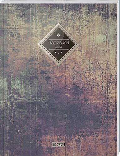 TULPE Kariertes Notizbuch A4 „C118 Schlichte Wand“ (140+ Seiten, Vintage Softcover, Doppelrand, TULPE Kariertes Notizbuch A4 „C118 Schlichte Wand“ (140+ Seiten, Vintage Softcover, Doppelrand,