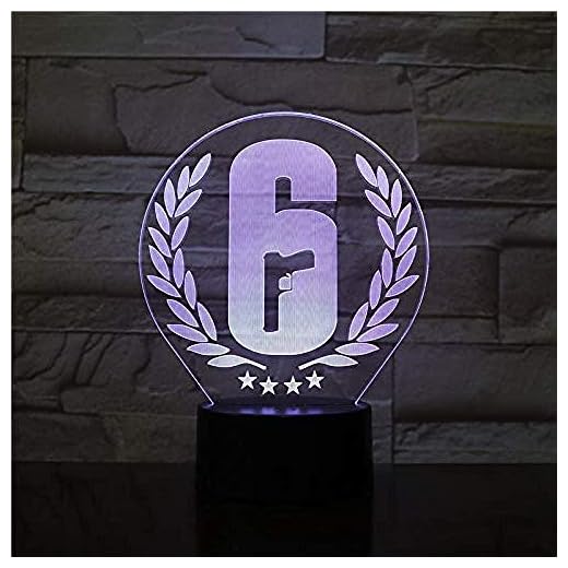 LED Nachtlicht 3D Rainbow Six Siege Touch Control Sensor 7 Farben ändern Geschenk für Kinder Fps Spieltisch Rainbow 6 Designlampe