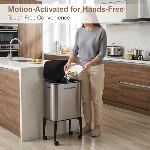 Caneca de basura automática con sensor de movimiento acero inoxidable 36L miniatura 3