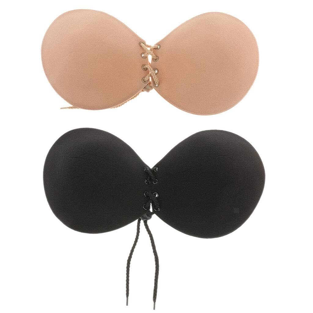 vaxcilx Pieces Reusable Invisible Magic Strapless Self Adhesive Push-up Bra, Cup Multicolour-picture-38