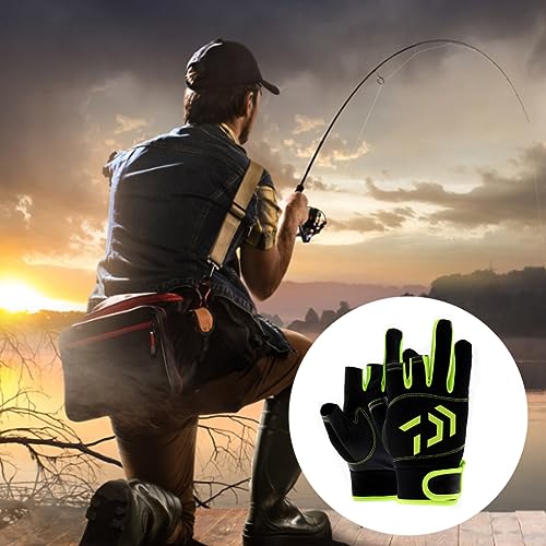 Guantes de pesca sin 3 dedos de vela verde acolchados para kayak 4