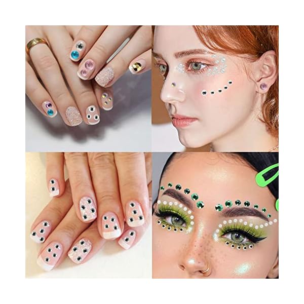 Bilizar 6 Blatter Gesicht Glitzersteine Festival Accessoires Nagel Augen Halloween Schminke Glitzer Steine Gesicht… – Bild 8