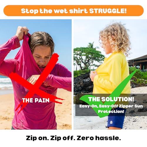Image of SwimZip Girls' 3 Pc Swim Set w /Long Sleeve Rash Guard, Tankini & Shorts UPF 50+