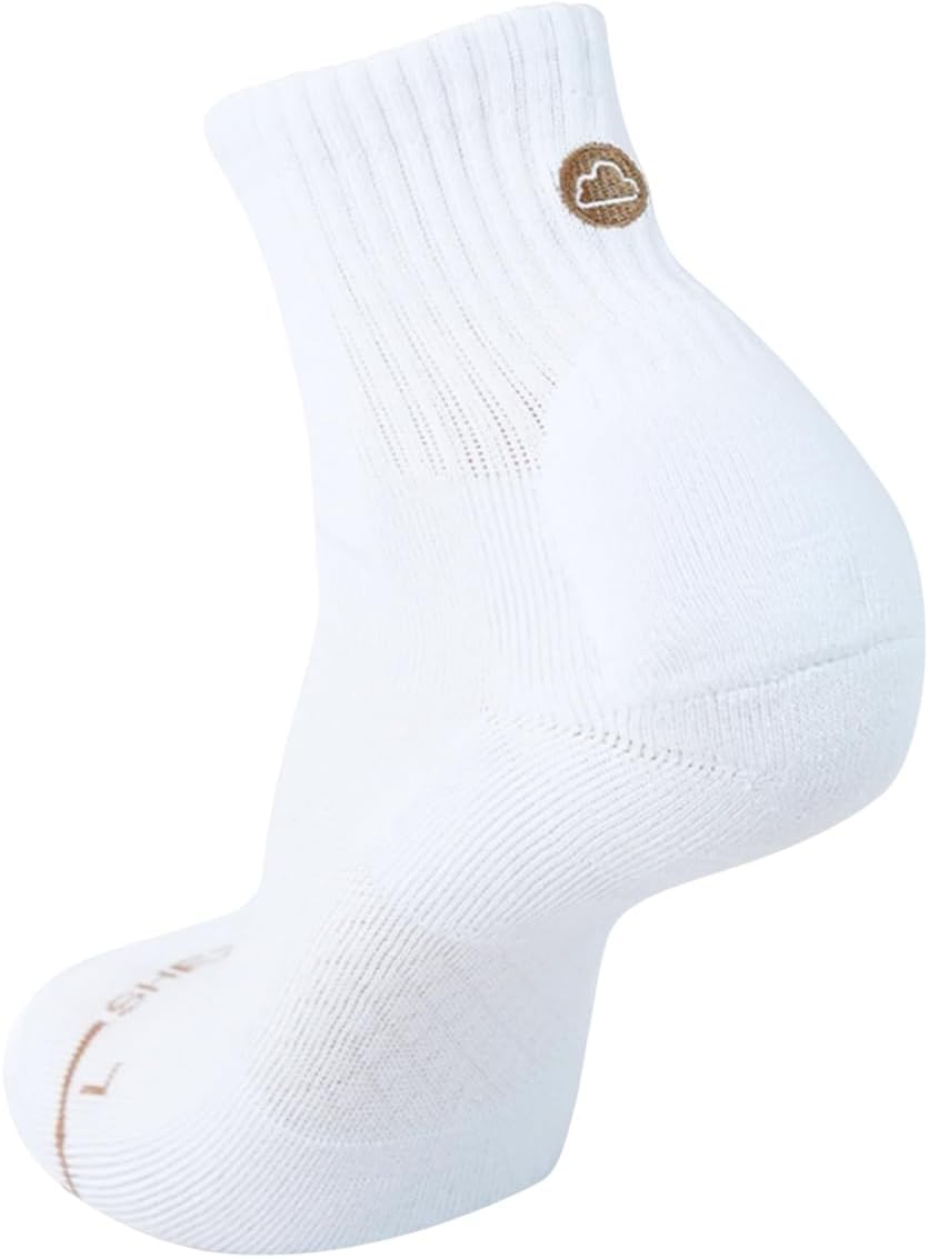SHEZZA 3 pack- 2 White & 1 Black Anti-Blister Cushioned Heel Padded Quarter Sock Bundle- Size Small