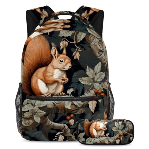 Sac à dos écureuils sauvages pour transporter ses cours et fournitures au collège