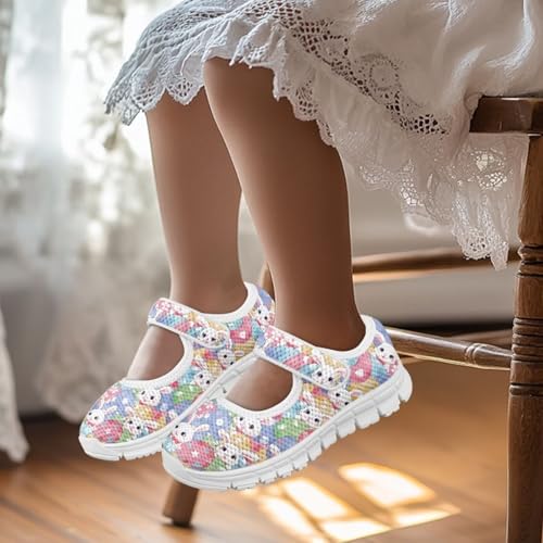 Little Girl Mary Jane Flats Shoes Slip on Sport Shoes Cartoon Sneaker for Girls Kids Comfortable Mesh School Shoes2