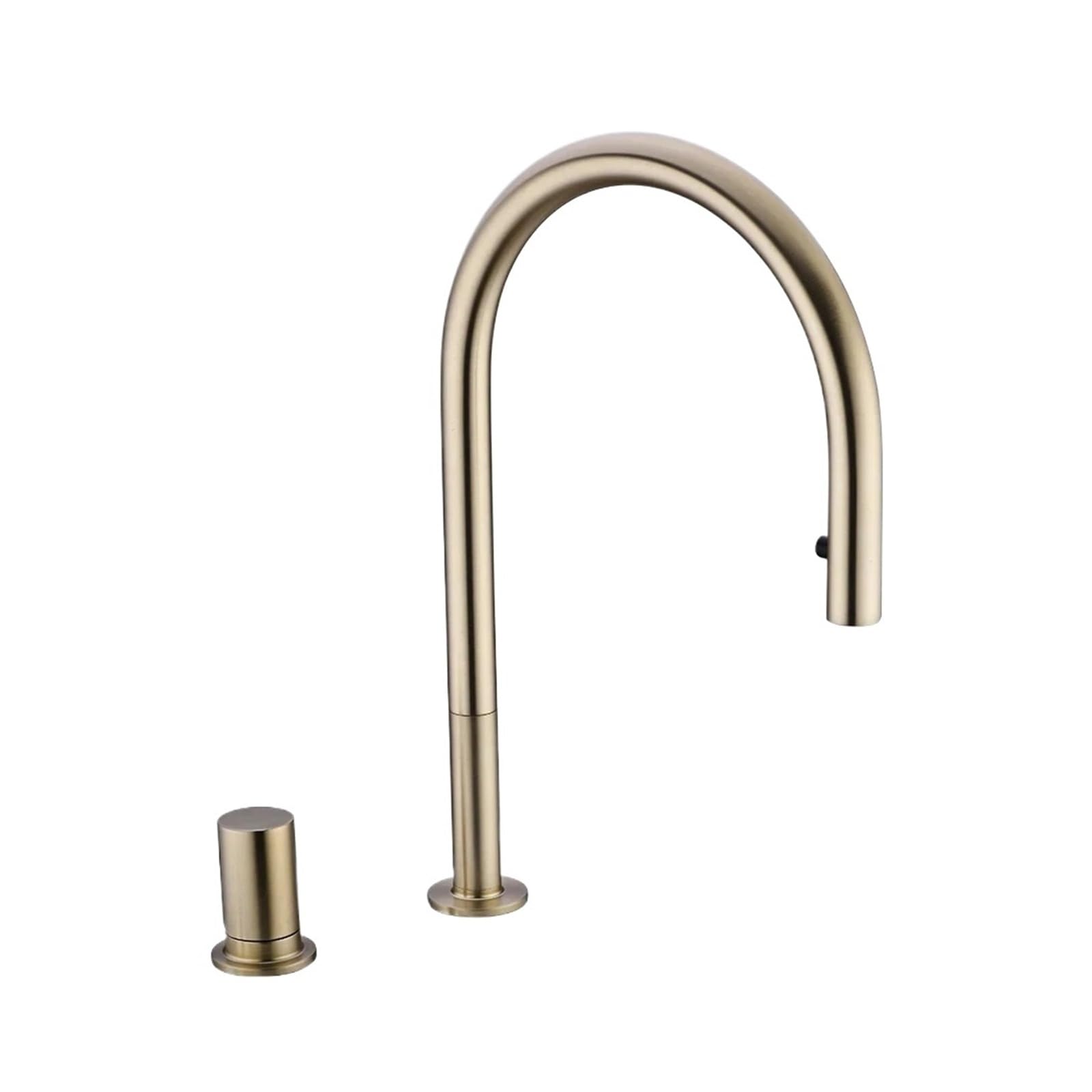 Robinet de cuisine double trou en laiton massif or brossé 396-BG