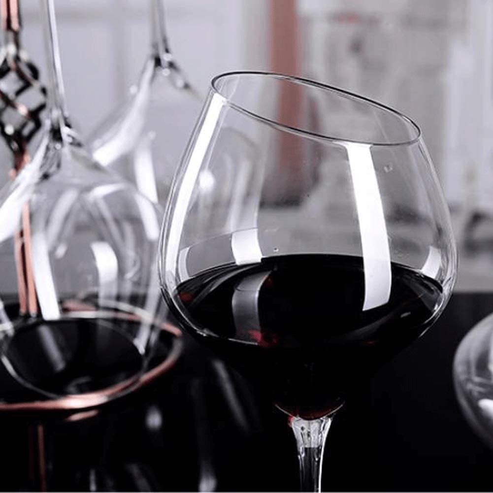 Exquisito Juego de 2 Copas de Vino Rojas con decantadores Cristal Artesanal Ideal para catas Profesionales Capacidad: 580 ml/19 6 oz Cristalería Elegante