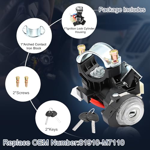 81910-M7110 Ignition Lock Cylinder Housing for Kia 2019-2021 Forte 2020-2022 Soul 2021-2023 Seltos Ignition Lock Switch Assembly with 2 Keys, Replaces 81900-M7E00 81905-M7140 Ignition Switch Kits by KUTTOLE - Image 7