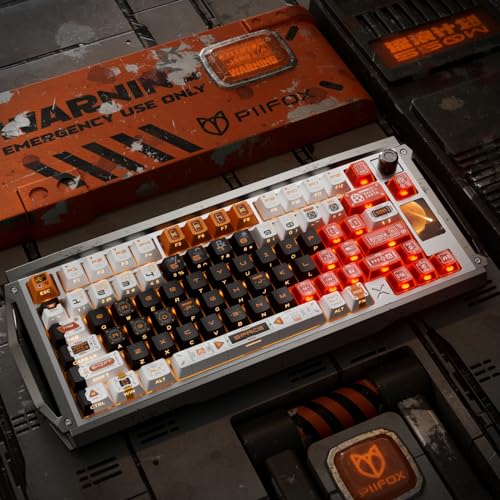 ULTRAEQUIP x PIIFOX Clear Keycaps + PBT Keycaps Set Transparent 182 Keys Side Printed Dye Sub Shine Through Keycaps Cherry Profile for MX Switch Mechanical Keyboard Key Cap