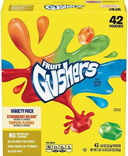 Fruit Fruit Fruit Gushers Variety Pack, Strawberry Splash & Tropical (42 ct.) A1