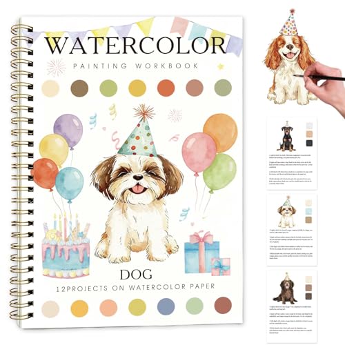 Cute Dog Watercolor Workbook
