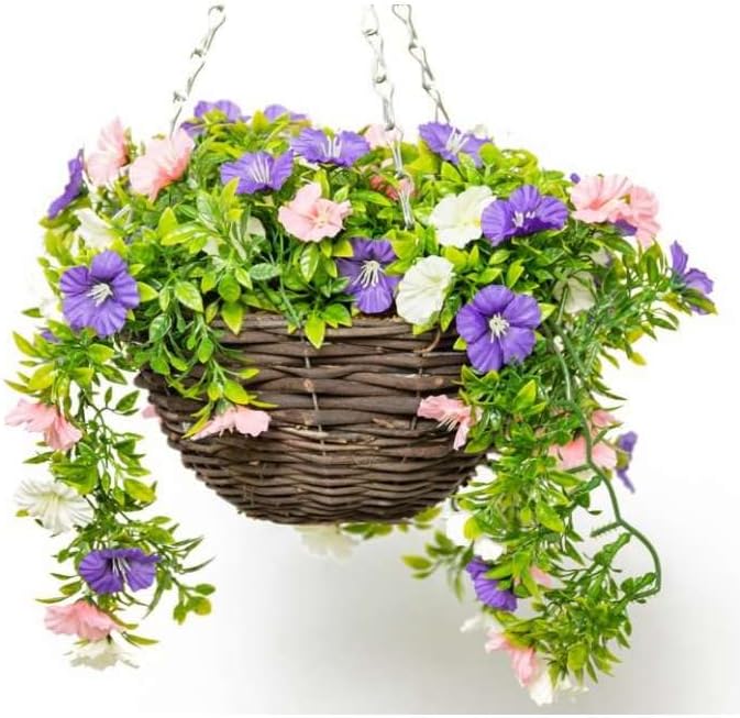 Primrose Premium Large Artificial Outdoor Hanging Baskets With Flowers