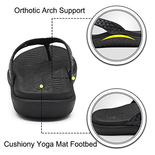 Kuailu Womens Flip Flops Ladies Yoga Mat Comfortable Walking Thong Sandals With Plantar Fasciitis Arch Support Slip On Indoor Outdoor For Summer #TOP2
