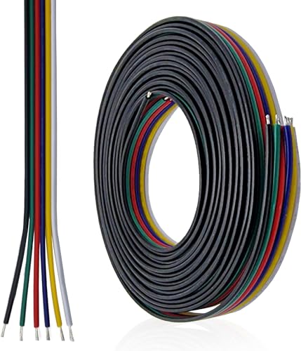 ENQIMAOYI 22AWG 6 pin 33FT 20M LED Strips Flexible Electrical Wire Extension Cable Conductor Cords Line for 6 Color 3528 5050 RGBWW CCT LED Strip Lights - Image 3