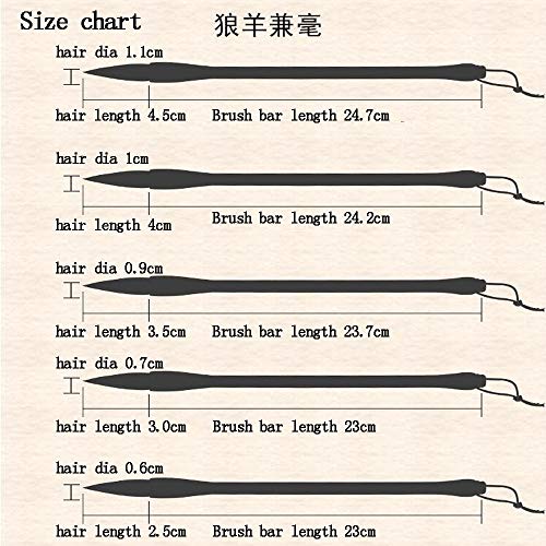 Juedi Chinese Calligraphy Brush Set Chinese Brush Set Watercolor Sumi Drawing Brush Writing Painting Pack Of 5 #TOP2