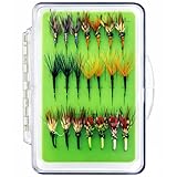BRAIRIA 21Pcs Premium Tenkara Flies Assortment in Multiple Colors for Trout Fishing, Hand-Tied Dry & Wet Flies Kit for Traditional Tenkara Fly Fishing