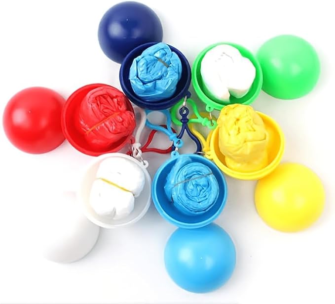 4-Pack Emergency Rain Ponchos Keychain Ball Design PP Material Portable Raincoats for Hiking Fishing Camping Mixed Colors