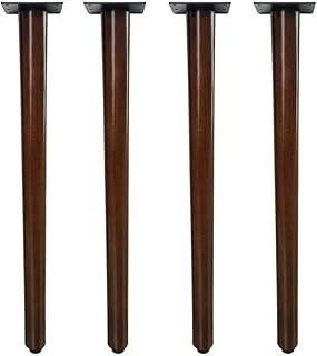 QLLY 28 inch Solid Wood Table Legs, Wooden Desk Leg, Heavy Duty DIY Wood Furniture Legs for Dining Table, Office Desk, Set of 4, Easy Assembly (Dark Walnut, 28 inch)