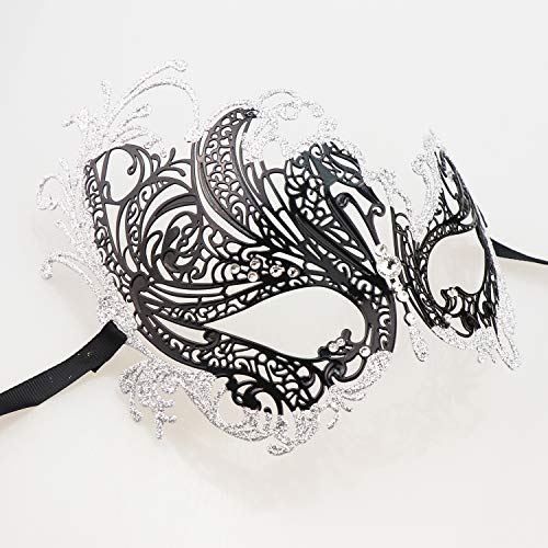 Image of Coddsmz Couples Masquerade Mardi Gras Christmas Venetian Cosplay Costume Halloween Party Mask Set