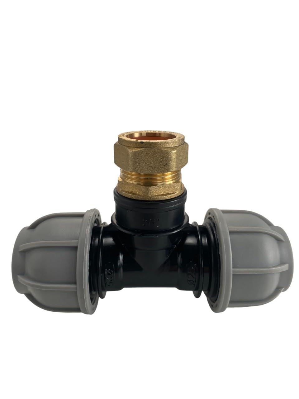 Joiner/Link to Join mdpe Water Pipe Compression tee Fitting to Copper Pipe,Available for 20mm,25mm and 32mm mdpe Pipe (32mm tee-28mm Copper)