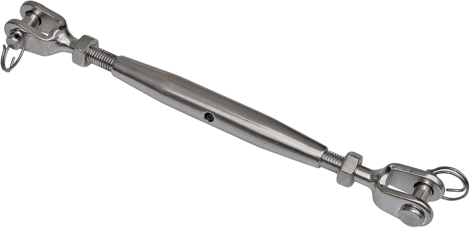 Five Oceans 3/8" x 5" (M10 x 127 mm) Jaw & Jaw Turnbuckle, Closed Body, 316 Stainless Steel - FO2954