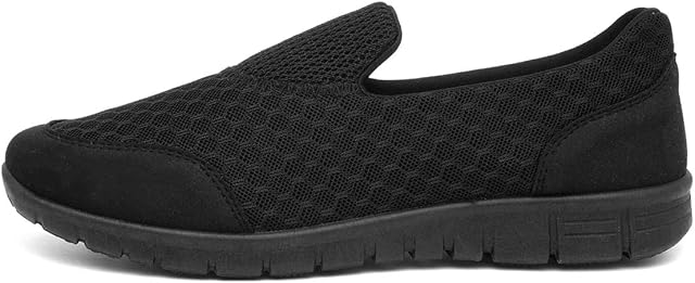 Lilley Womens Slip On Black Flat Shoe