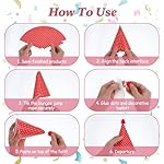 11PCS Party Hats,Birthday Cone Party Hat Set Includes 2 Paper Crowns Colorful Mini Birthday Hats and 9 Adorable Hat with Pompoms for Kids Adults Pet - Image 4