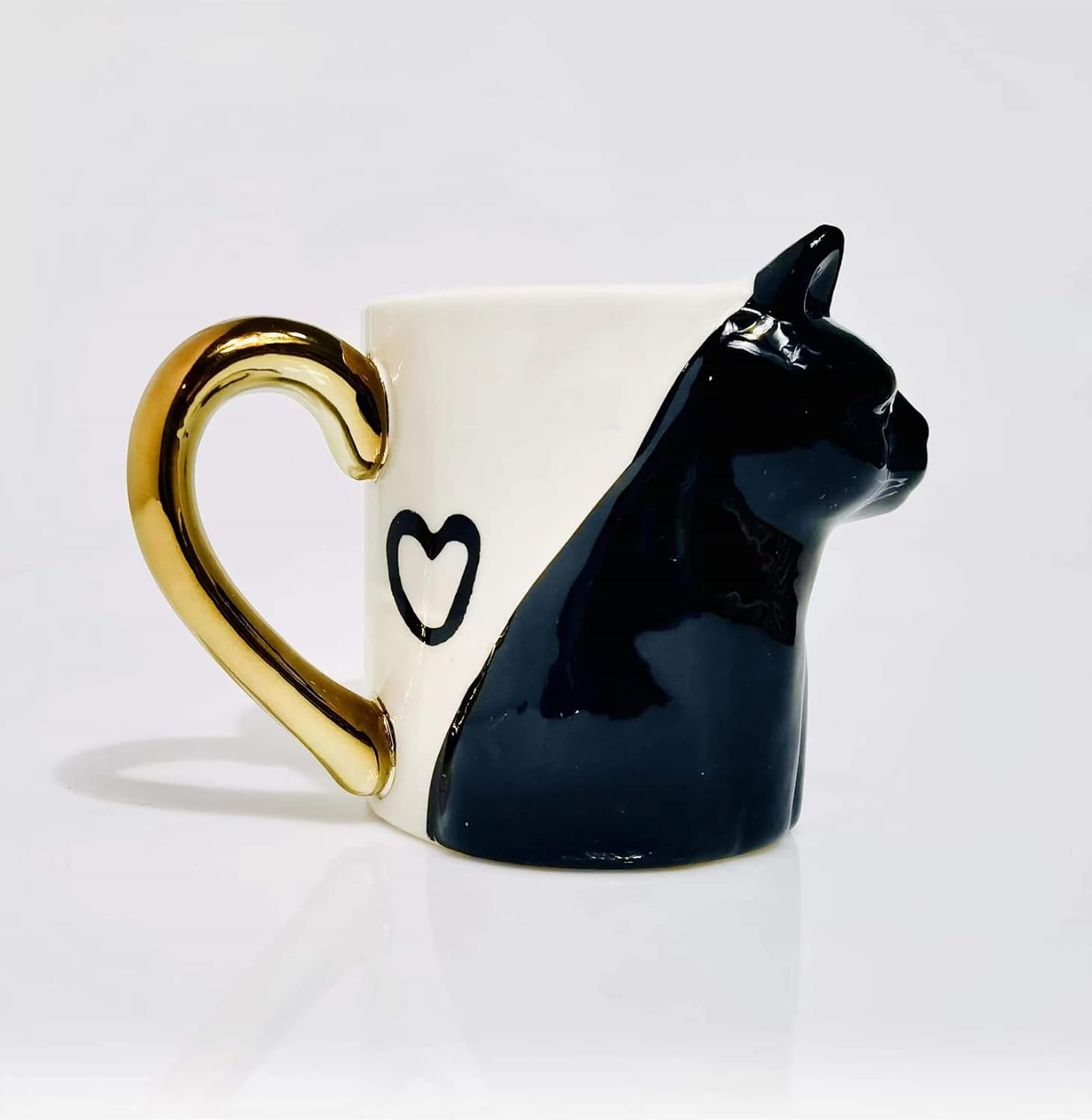 Floette Cute Cat Mug Ceramic Novelty Ceramic Coffee Mug Novelty Coffee Mug Cup Gift for Cat Lover(A20)
