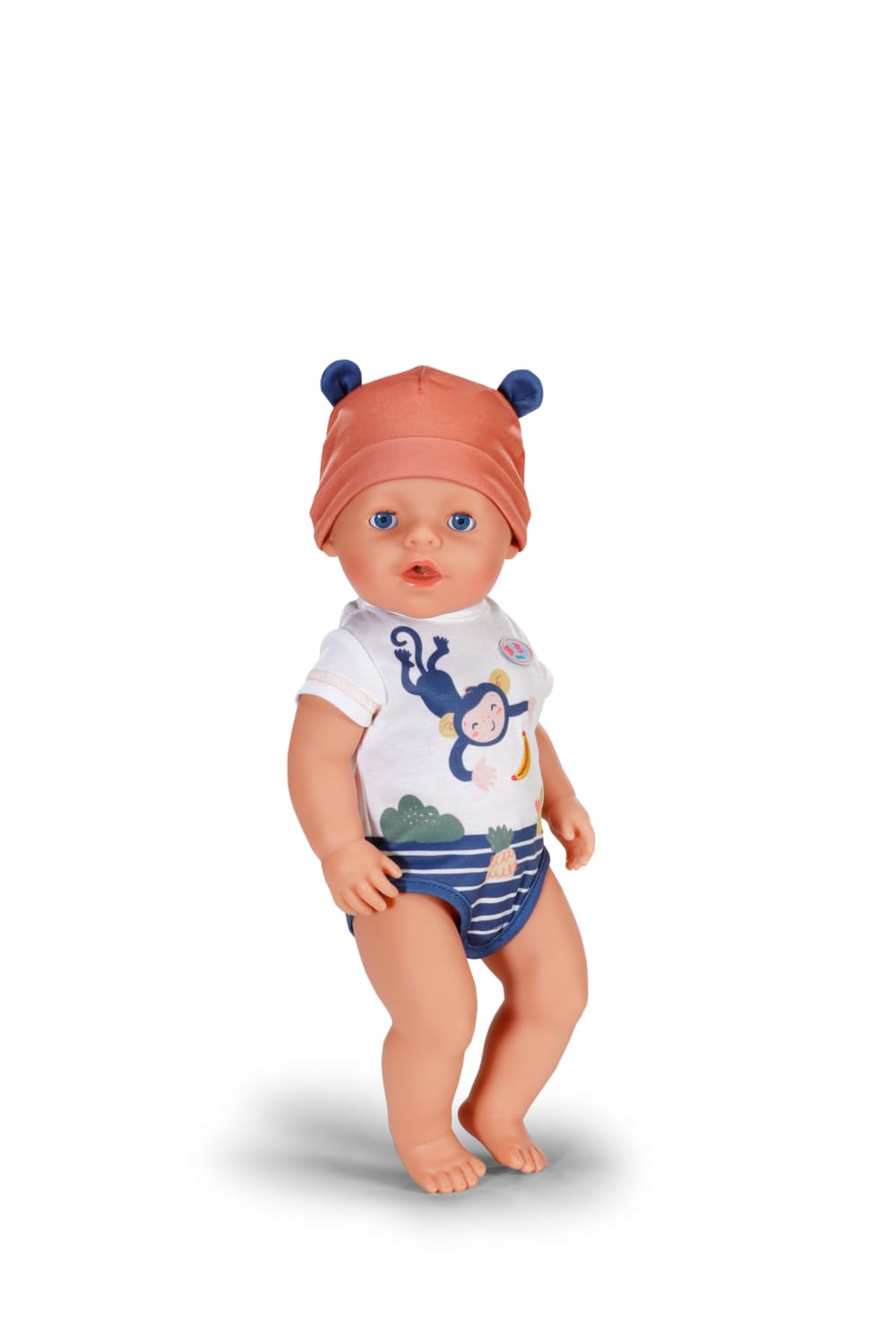 BABY Born Emma lalka w stylu dżungli – 43 cm duża lalka niemowlęca – 10 funkcji w zestawie akcesoria i śpioszki w kolorach unisex – działa bez baterii – nadaje się dla dzieci od 3 lat