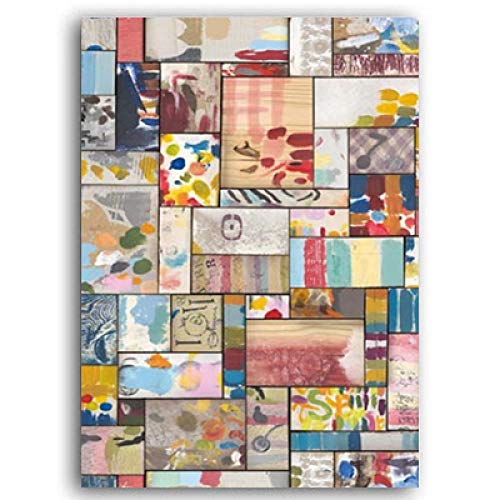 Toile affiche impression pop moderne abstrait multicolore déco maison salon 50x70