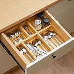 Fabsome Drawer Organizer, Set of 9 Bamboo Wood Kitchen Makeup Desk Junk Tea Drawer Storage Boxes Bins for Cutlery Silverware Utensils Flatware, Small Wooden Container Tray for Bathroom, Office - Image 5